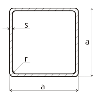 Квадратная труба - чертеж
