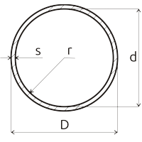Тонкостенная труба - чертеж